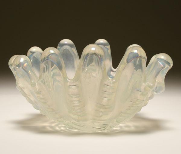 Barovier Iridato art glass shell.
