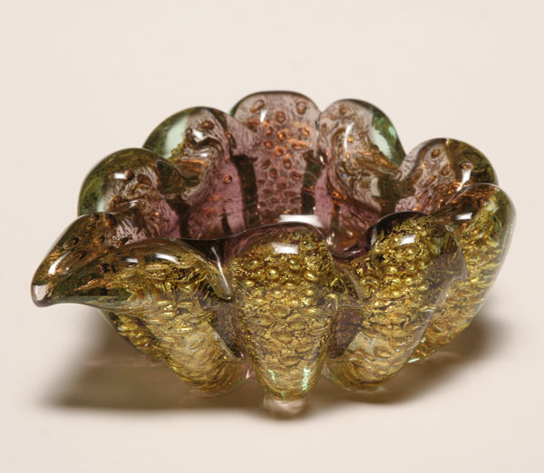 Barovier Murano purple and gold art