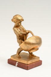 BARRIAS BRONZE BOY SCULPTURE: