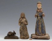 BARYE BRONZE RABBIT AND 2 SANT