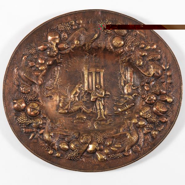BAS RELIEF COPPER CHARGER WALL