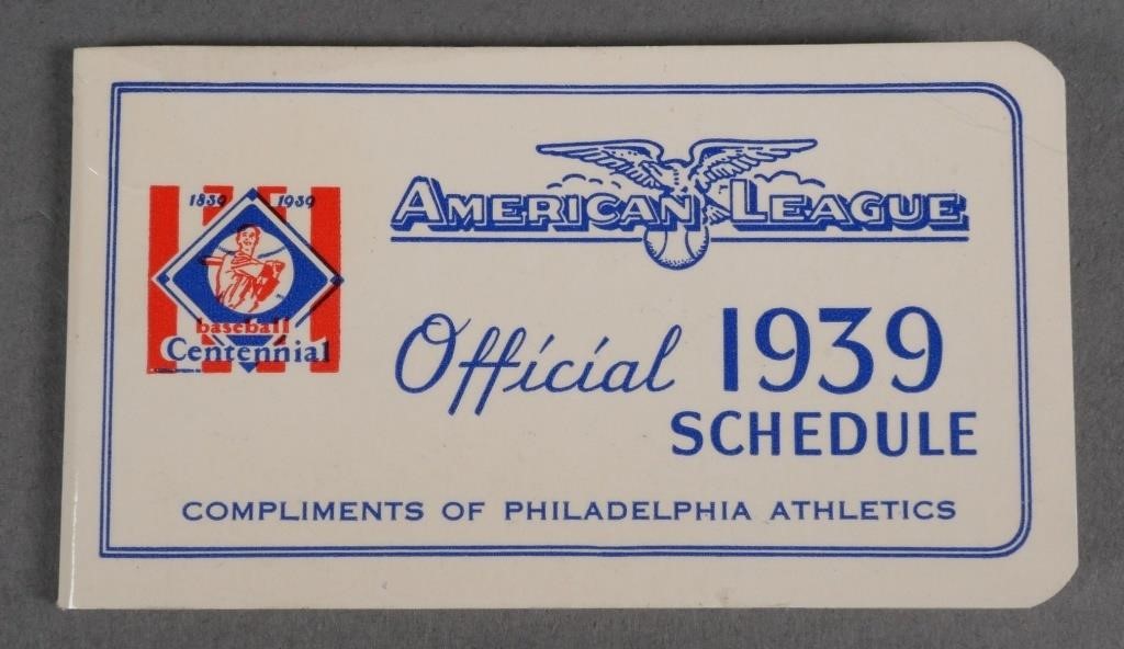 BASEBALL UNUSED 1939 AMERICAN