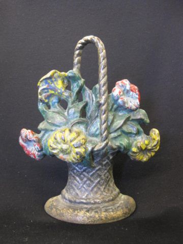 Basket of Flowers Cast Iron Figural