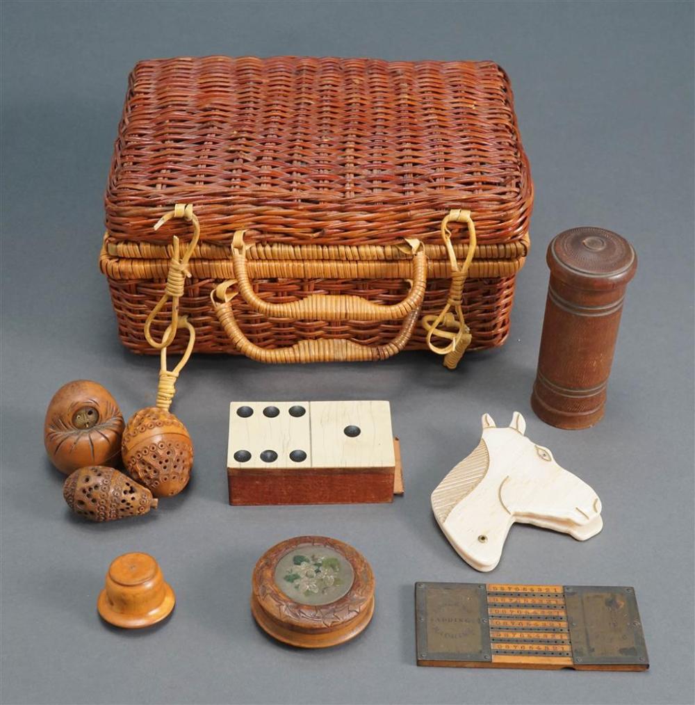 BASKET WITH PREDOMINENTLY CARVED