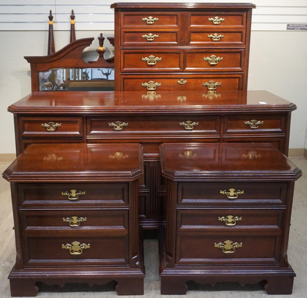 BASSETT CHERRY FINISH CHEST, TRIPLE
