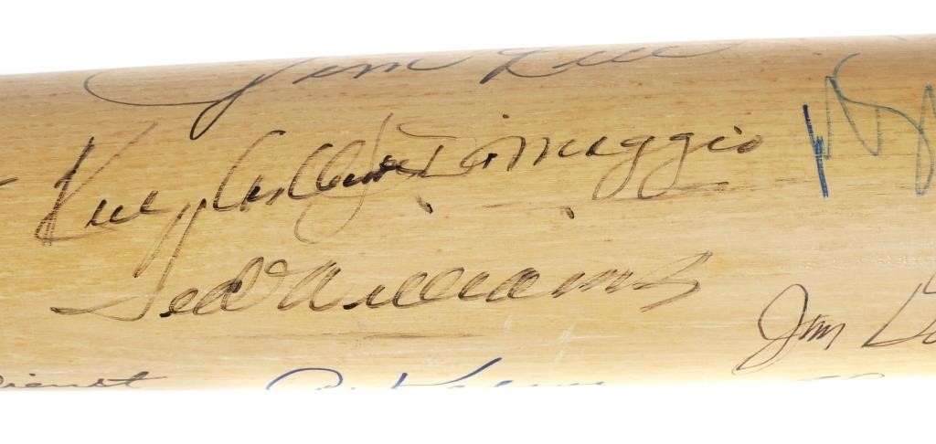 BAT SIGNED BY DIMAGGIO, WILLIAMS,