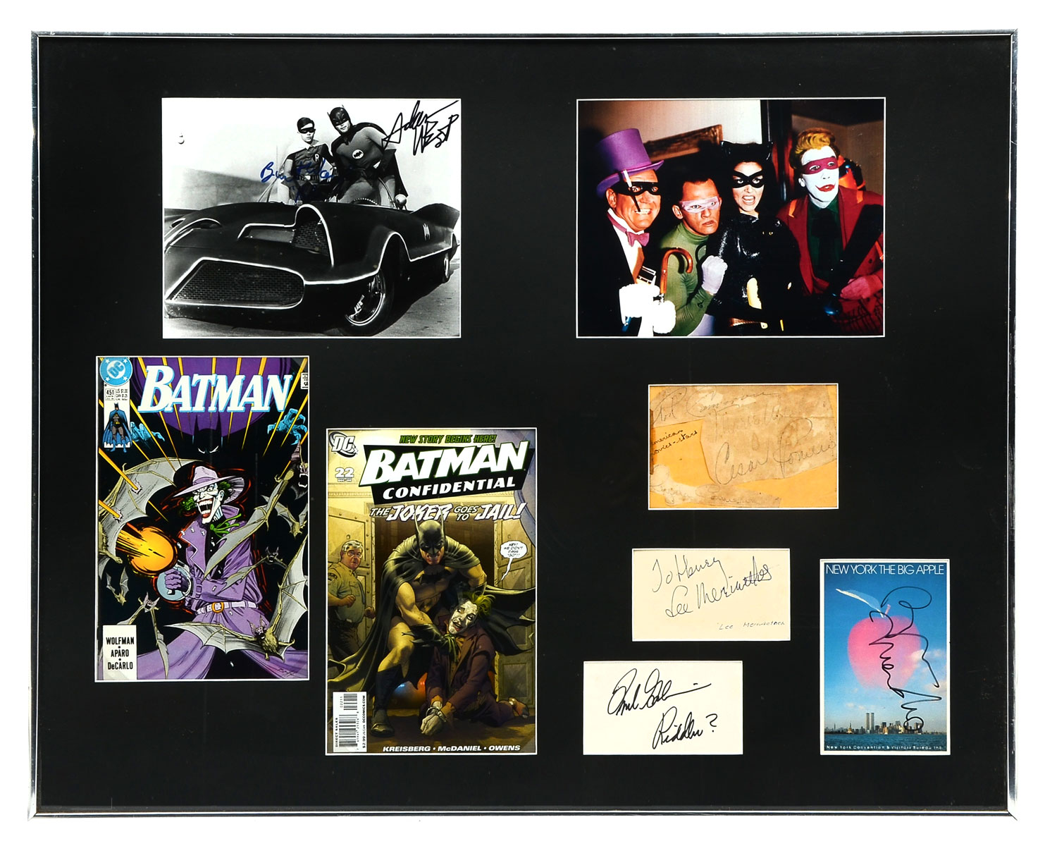 BATMAN FRAMED SIGNED MEMORABILIA: