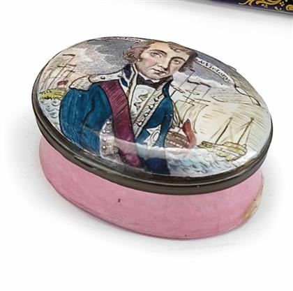 Battersea enamel patch box of