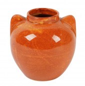 BAUER ORANGE-GLAZED CERAMIC VA