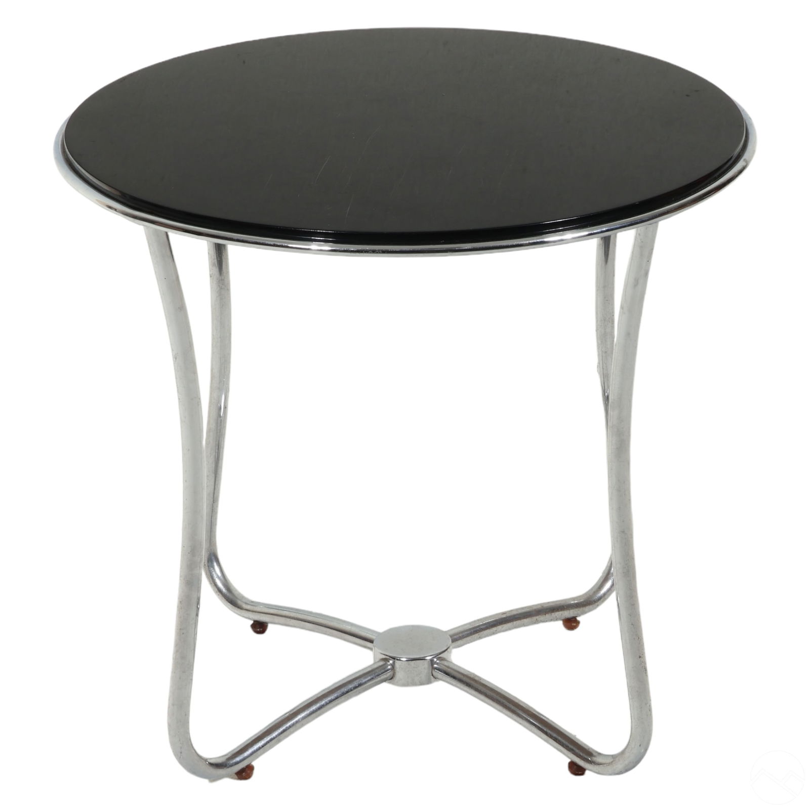 BAUHAUS BLACK ENAMEL CHROME ROUND