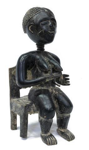 BAULE IVORY COAST SEATED WOMAN ON