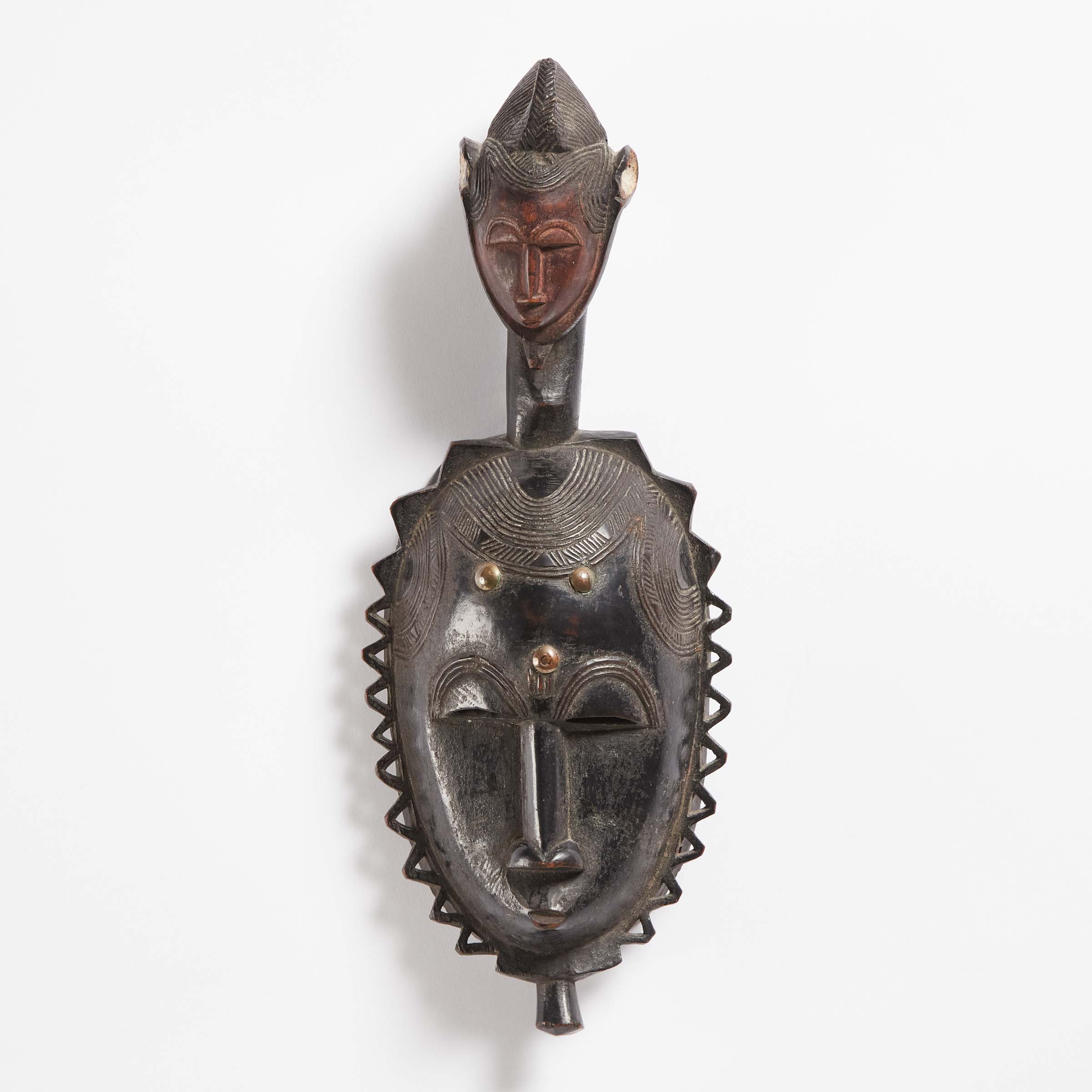 Baule Mask with Figural Surmount,