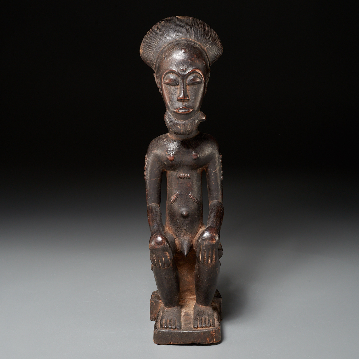 BAULE PEOPLES, OLD CARVED WOOD MALE