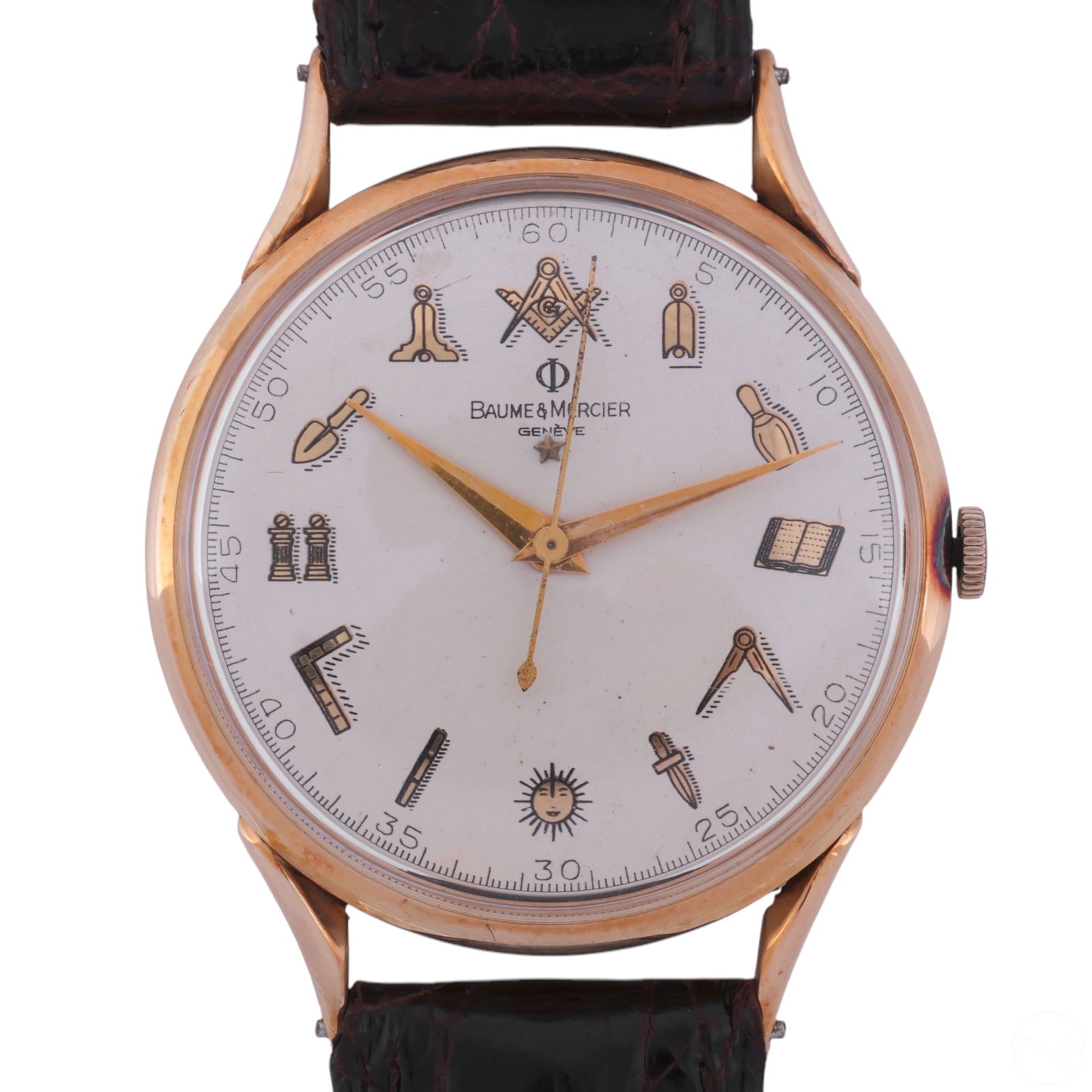 BAUME & MERCIER 14K GOLD MASONIC