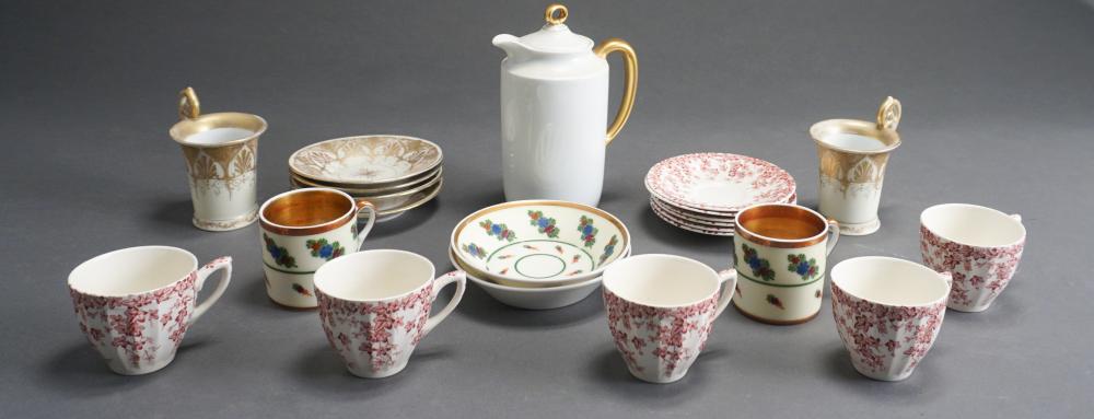 BAVARIAN PORCELAIN TEAPOT, TEA CUPS