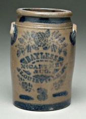 Bayless stoneware jar, salt gl