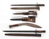 Bayonets and Gurkha knife WWI