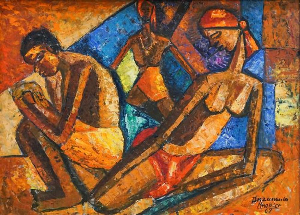 BAZURGILA(?), THREE CUBIST FIGURES,