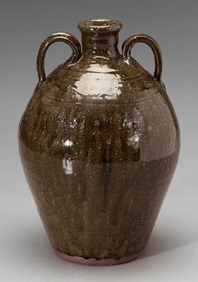 B.B. Craig stoneware jug, runny
