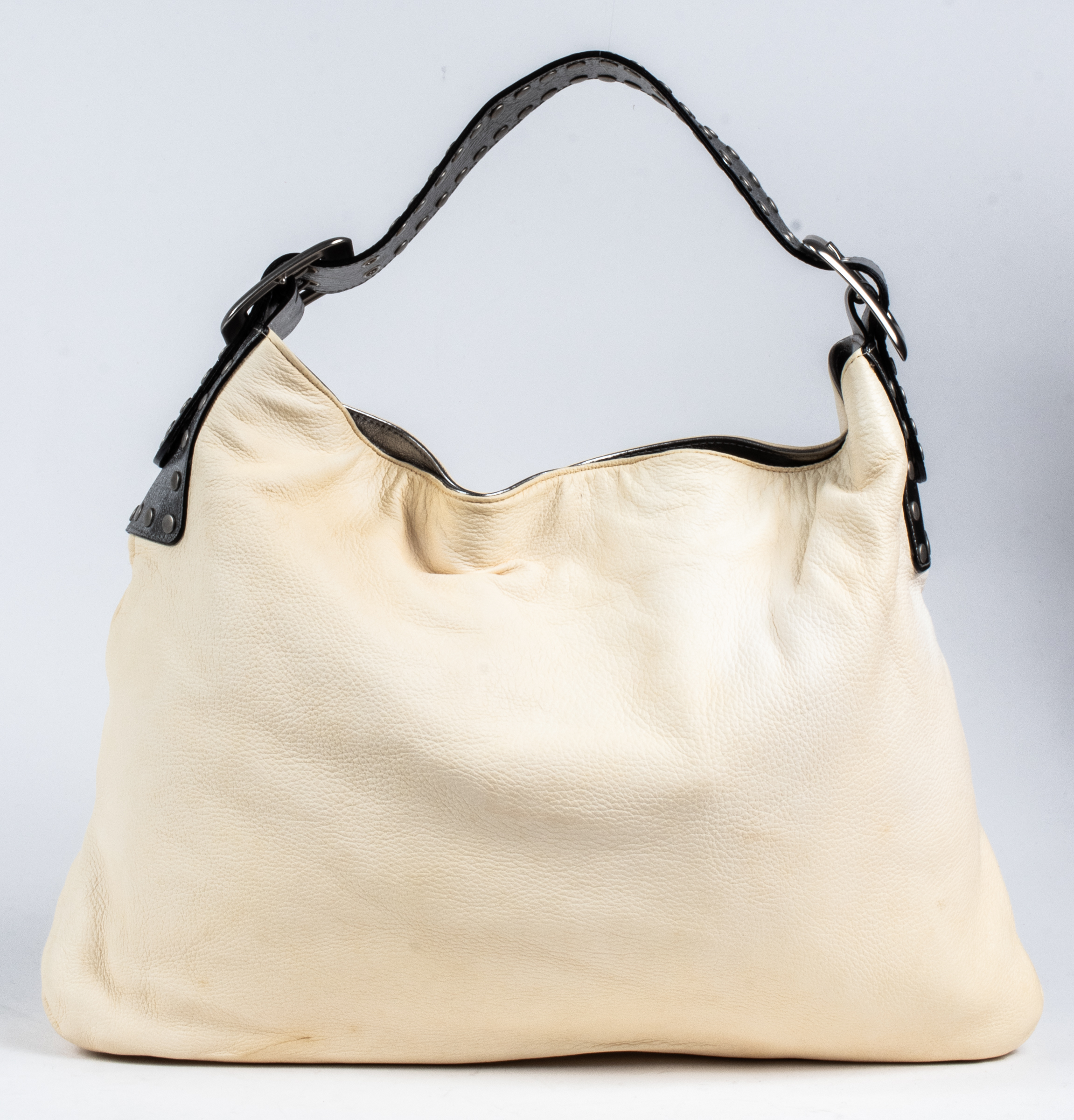 BE & D TWO-TONE LEATHER TOTE /