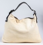 BE & D TWO-TONE LEATHER TOTE /