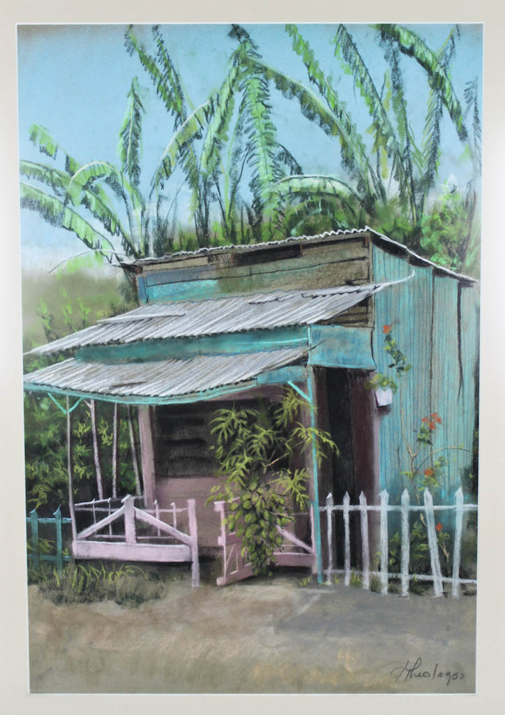 BEACH HOUSE Pastel on paper: 27 x