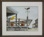 "BEACH HOUSE" WATERCOLOR ON PA