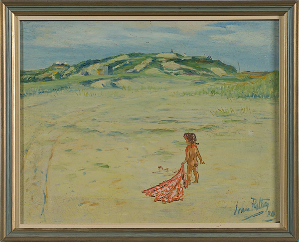 Beach Scene by John Rettig Oil on