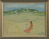 Beach Scene by John Rettig Oil