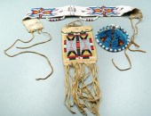 Beaded belt, cap and bag: belt