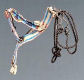 Beaded leather bridle, horseha