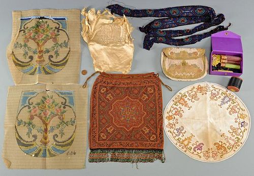 BEADED PURSE, TEXTILES AND