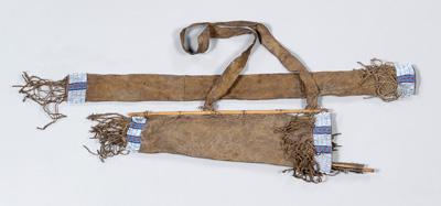 Beaded quiver and bow sheath: sinew