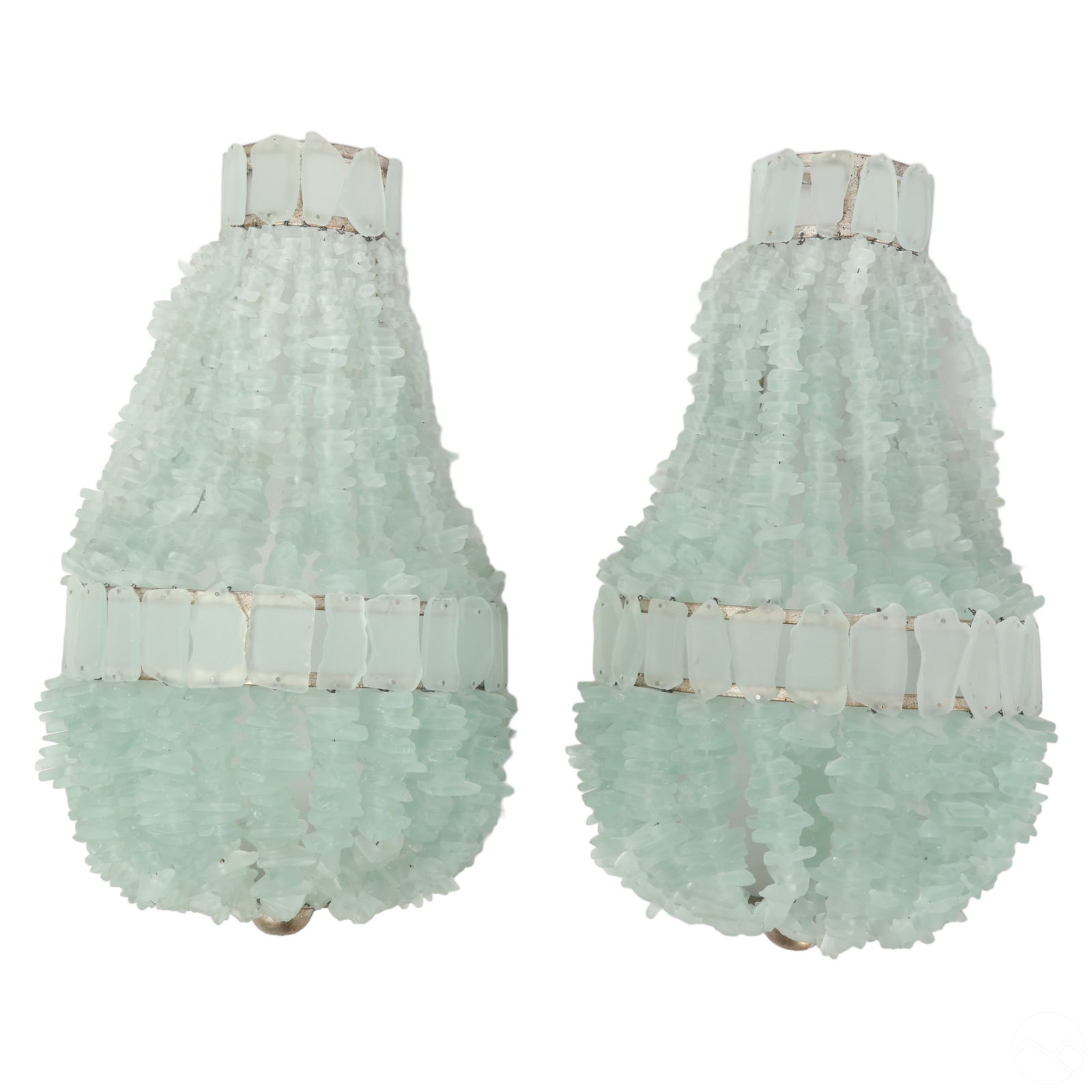BEADED TUMBLED SEA GLASS PAIR