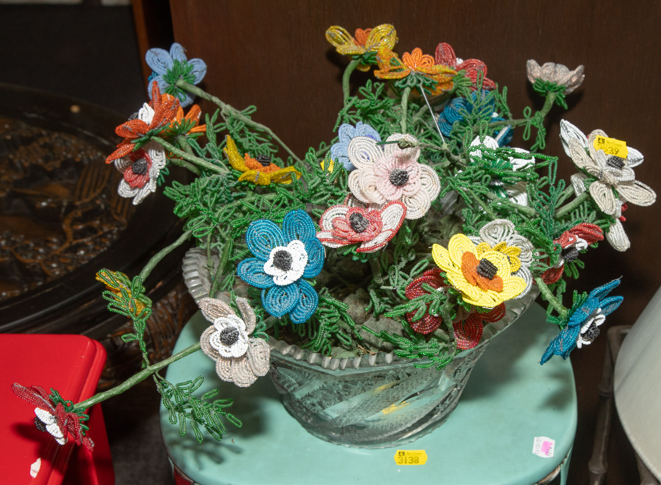 BEADWORK ARTIFICIAL FLOWERS IN