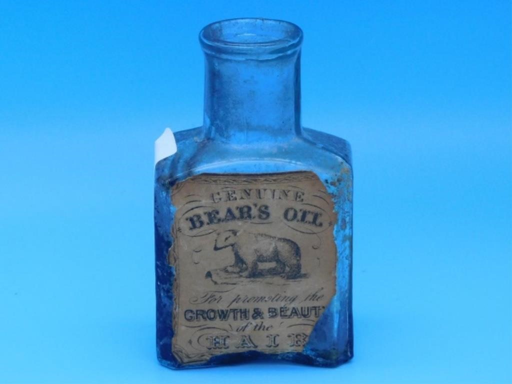 BEAR'S OIL MEDICINE BOTTLE, CA.