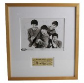 BEATLES PHOTO SIGNED & TICKET