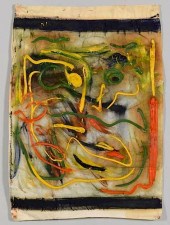 BEAUFORD DELANEY, OIL ON FABRI