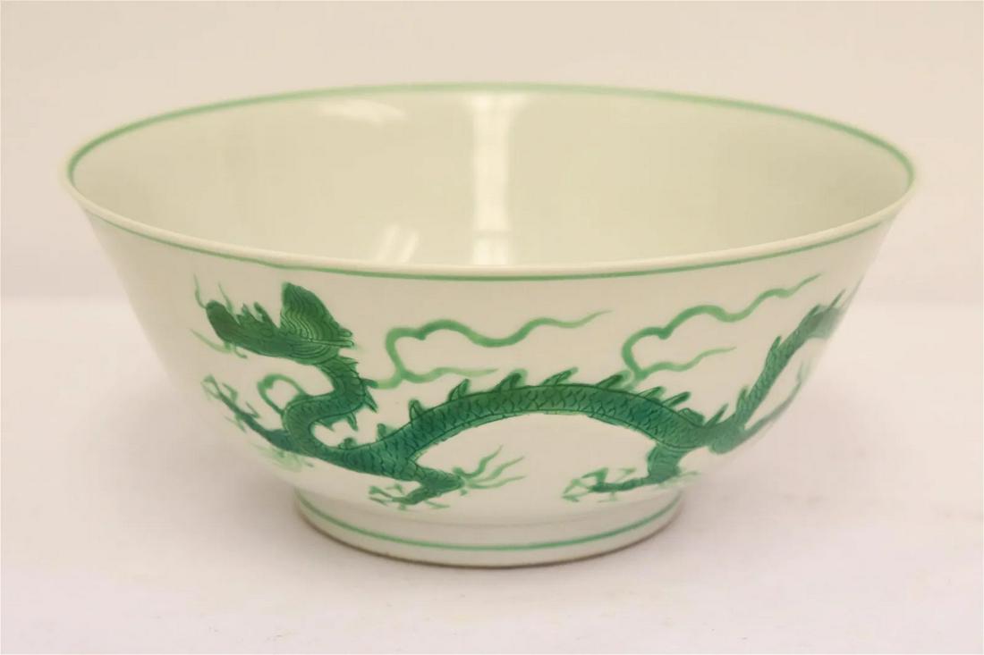 BEAUTIFUL CHINESE GREEN ON WHITE