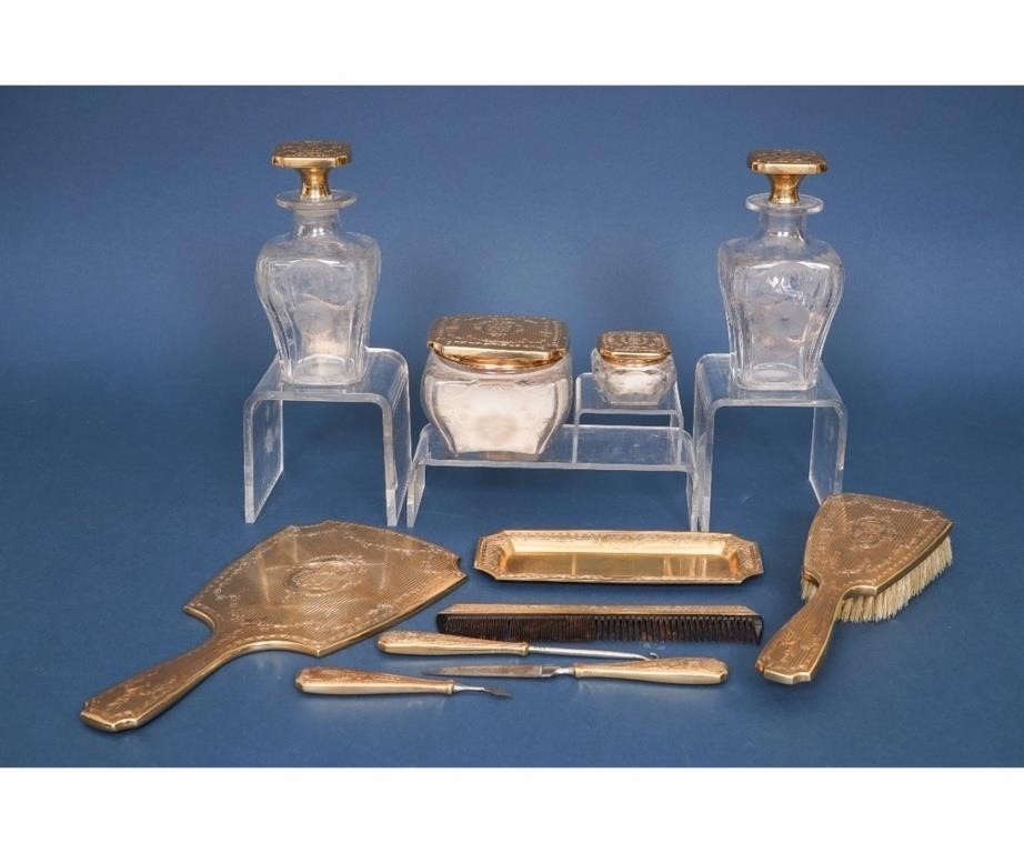 Beautiful ladies dresser set, circa