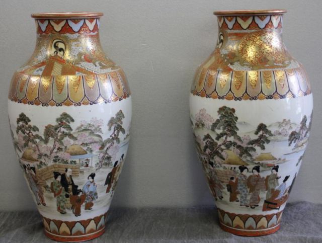 Beautiful Pair of Antique Satsuma