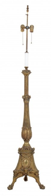 BEAUX-ARTS GILT BRONZE FLOOR L