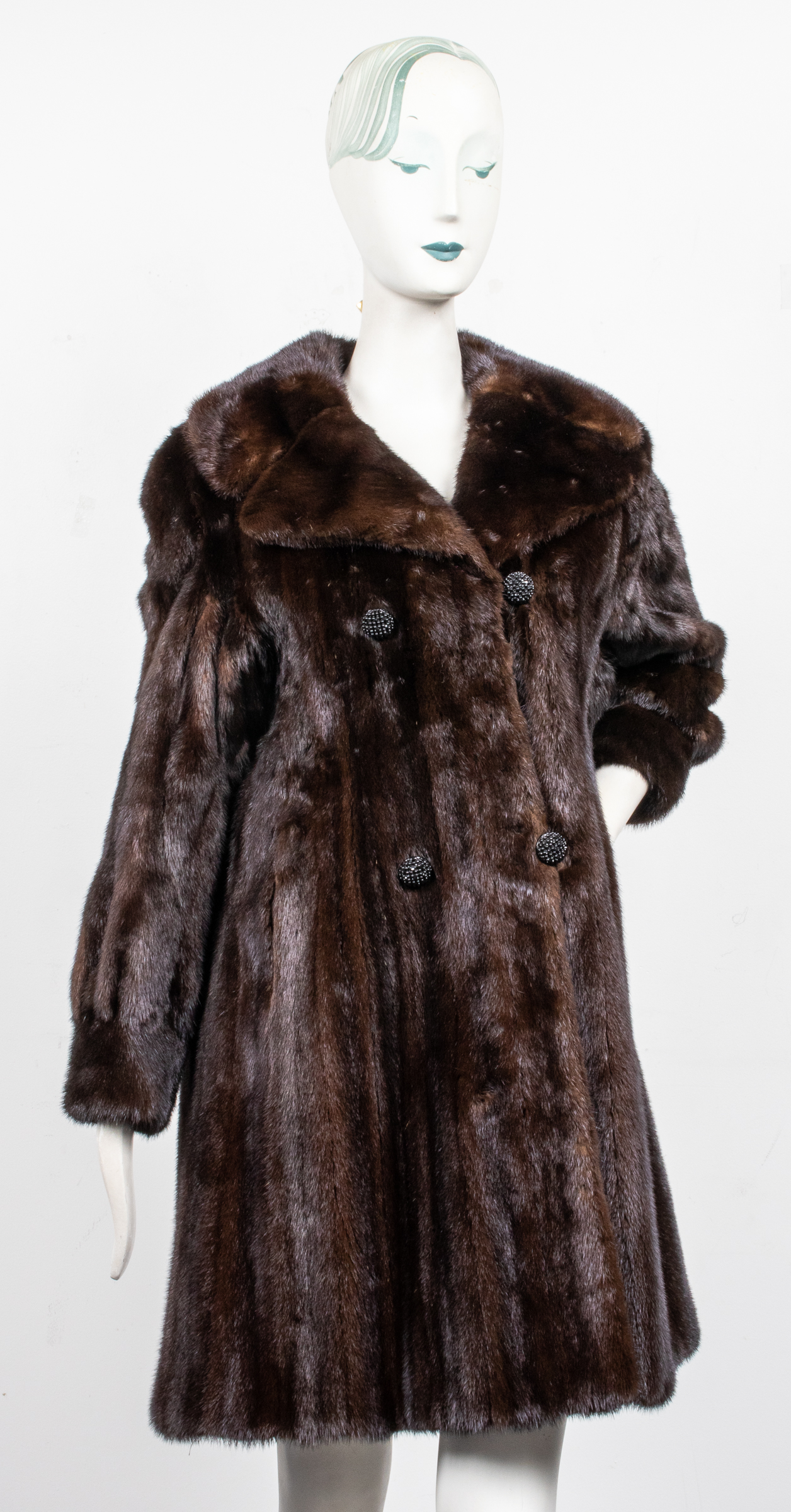 BEAVER FUR COAT Brown beaver fur