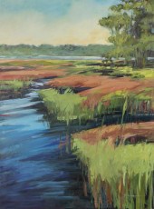 BECKY FRAME, MARSH SCENE, OIL