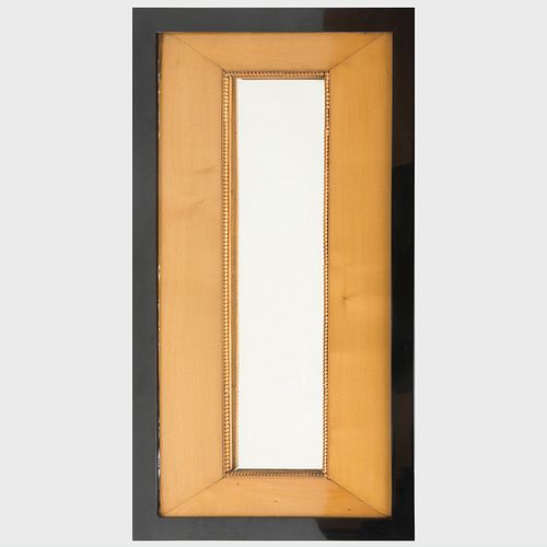 BEECH AND LACQUERED MIRROR,