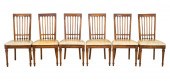BEECH WOOD DINING CHAIRS, 6 Be