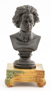 BEETHOVEN BUST ON CERAMIC PEDE
