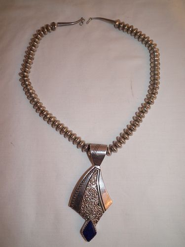 BEGAY STERLING NAVAJO NECKLACELarge