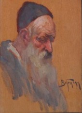 BEHRMANN Adolf. Oil on Wood Po