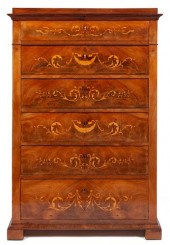 BEIDERMEIER INLAID TALL CHEST